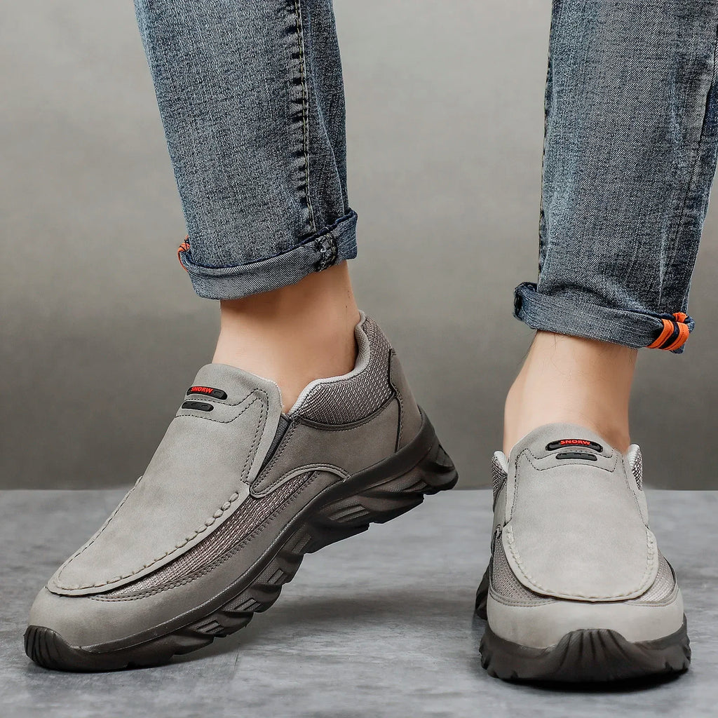 Men's Handmade Retro Loafers | Breathable Slip-On Walking Shoes - Zenflow Active