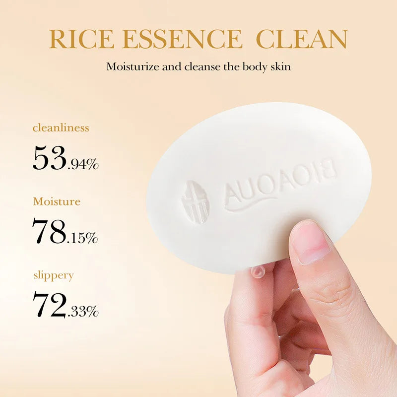 BIOAQUA White Rice Facial Cleansing Soap - Moisturising Oil-Control Handmade Bar Zenflow Active