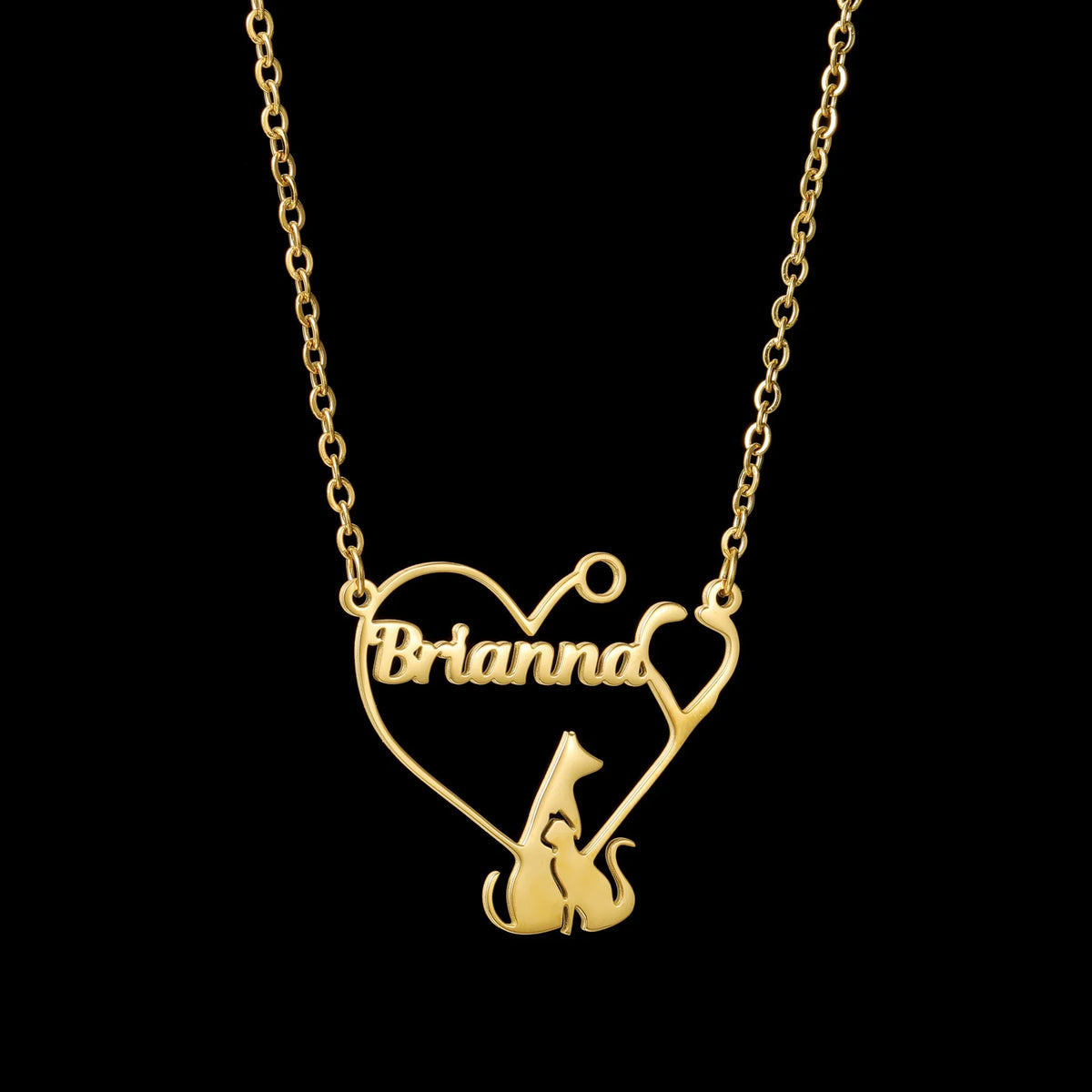Haiyufly Custom Name Heart Necklace for Women Stainless Steel Jewellery Choker Chains Personalized Couple Valentine's Day Gift - Zenflow Active