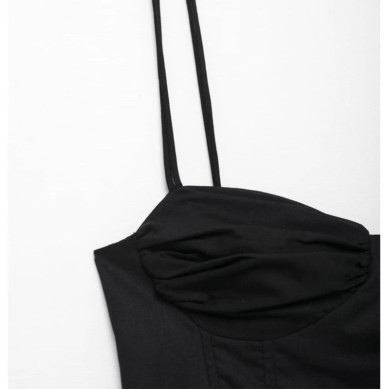 Women's Black Backless Corset Crop Top Zenflow Active