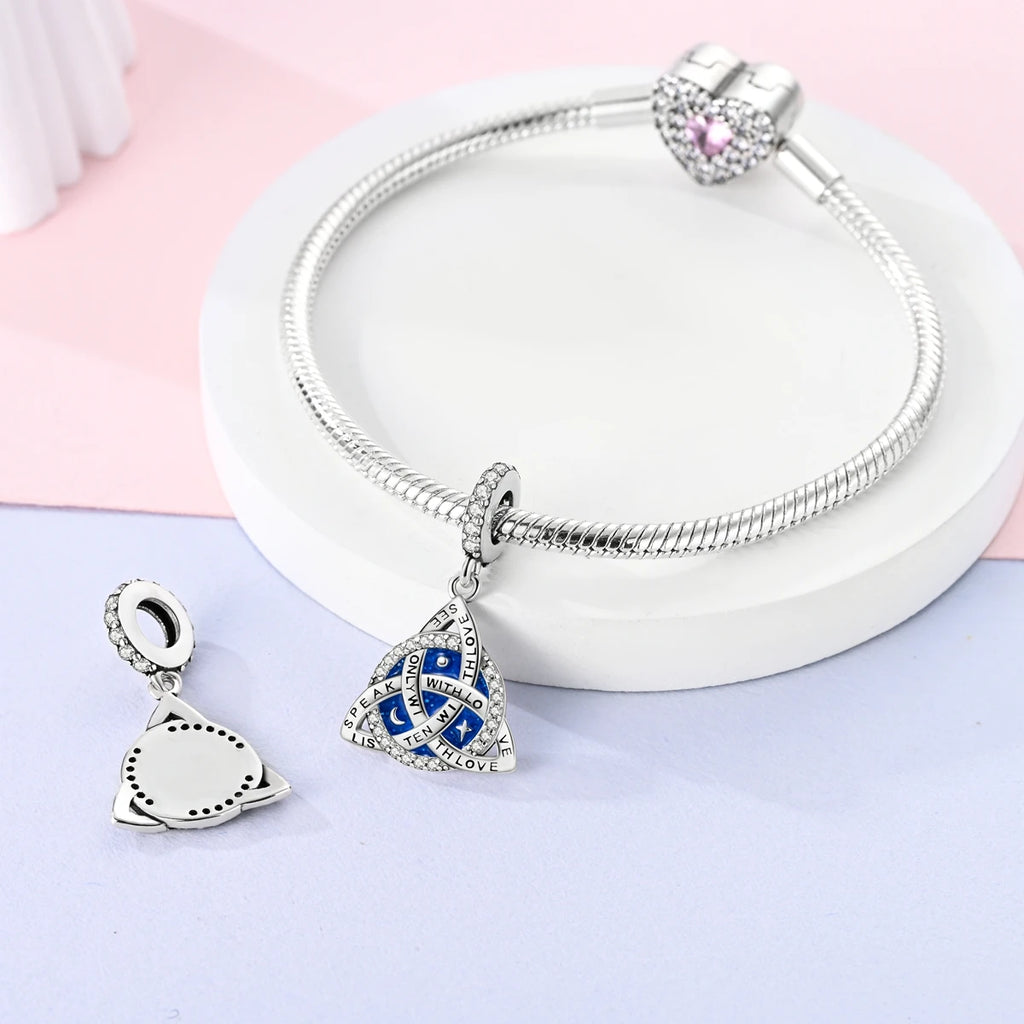 Charms Original 925 Silver Blue Beads Fit Bracelet Pendant Diy For Woman Fine Jewelry - Zenflow Active
