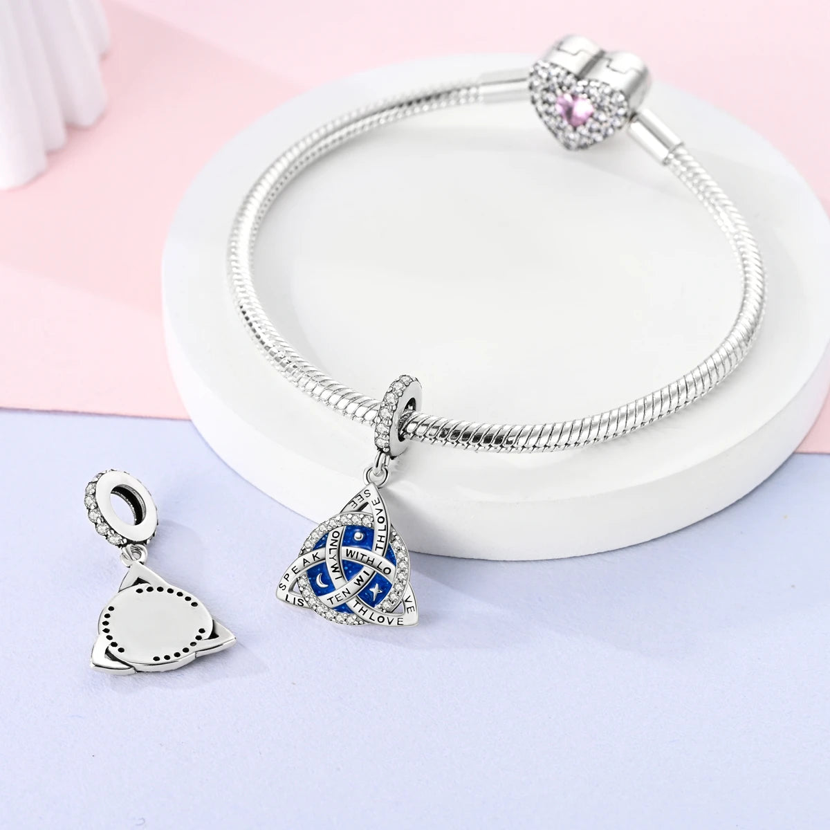 Charms Original 925 Silver Blue Beads Fit Bracelet Pendant Diy For Woman Fine Jewelry - Zenflow Active