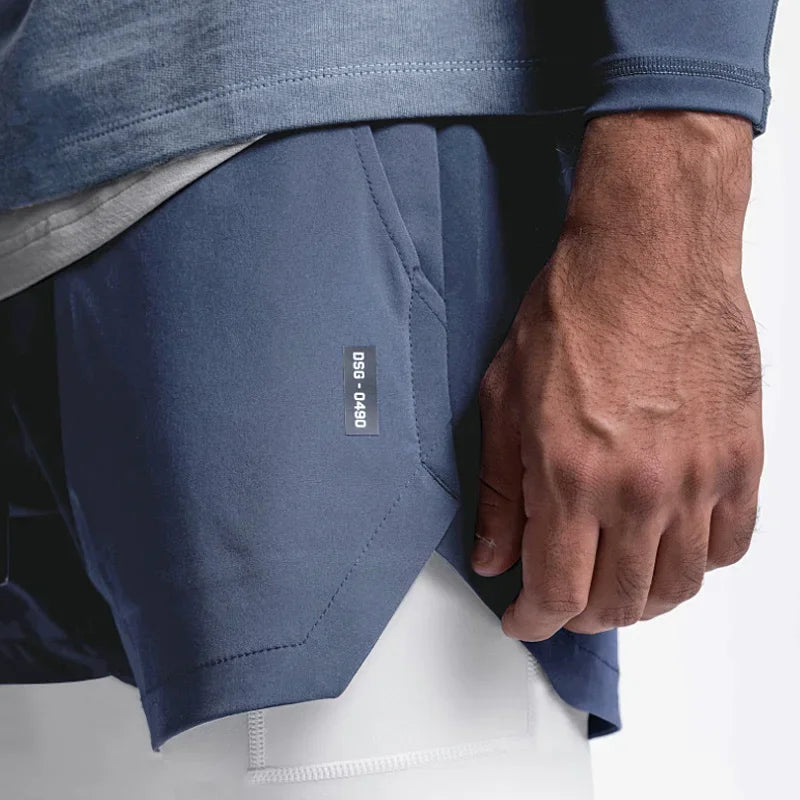 Mens Fitness 2 in 1 Quick Dry Shorts, Two Layers. One Short. Total Performance. - Zenflow Active