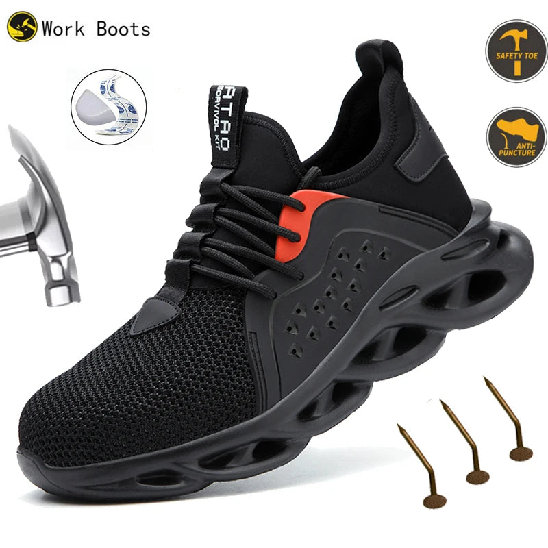 Men's Steel Toe Work Safety Shoes | Lightweight Indestructible Work Sneakers - Zenflow Active