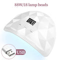 UV/LED Nail Curing Lamp 88W – 18 LEDs, Eye Protection | Home & Salon Use - Zenflow Active