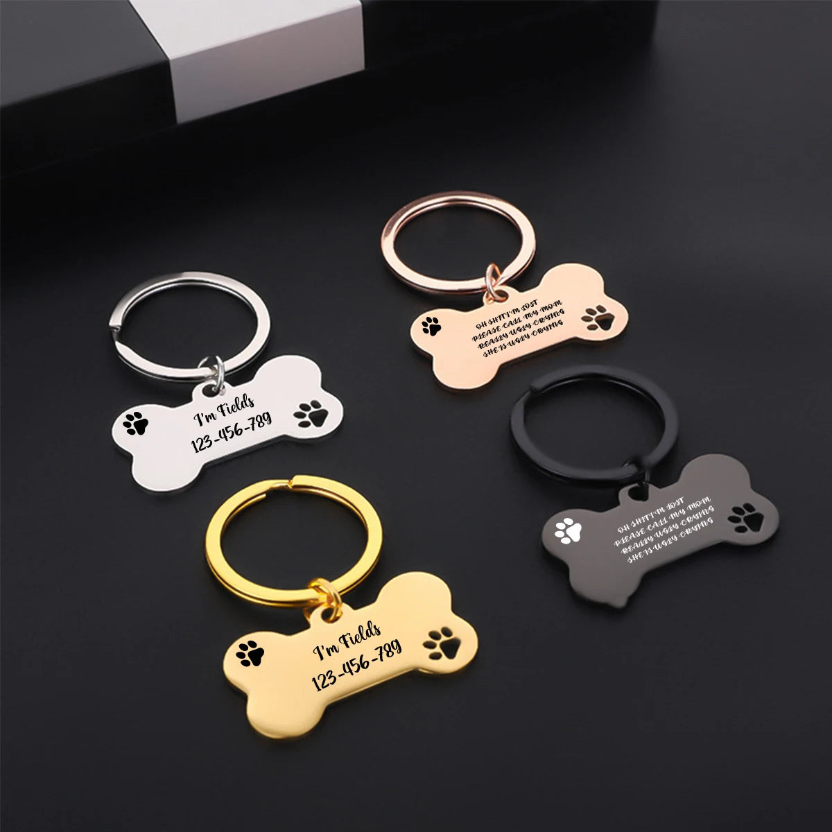 Personalised Bone-Shaped Dog Tag | Custom Engraved Stainless Steel Pet ID Tag - Zenflow Active
