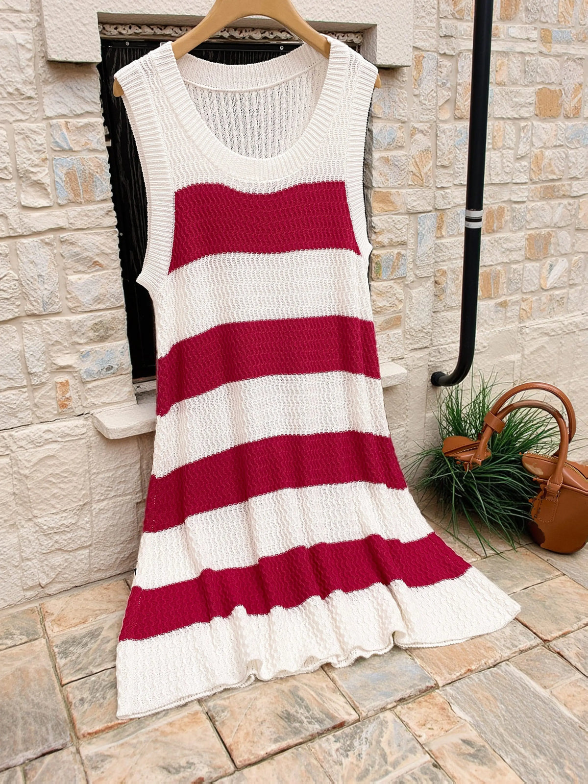 Striped Knit Sweater Dress - Zenflow Active