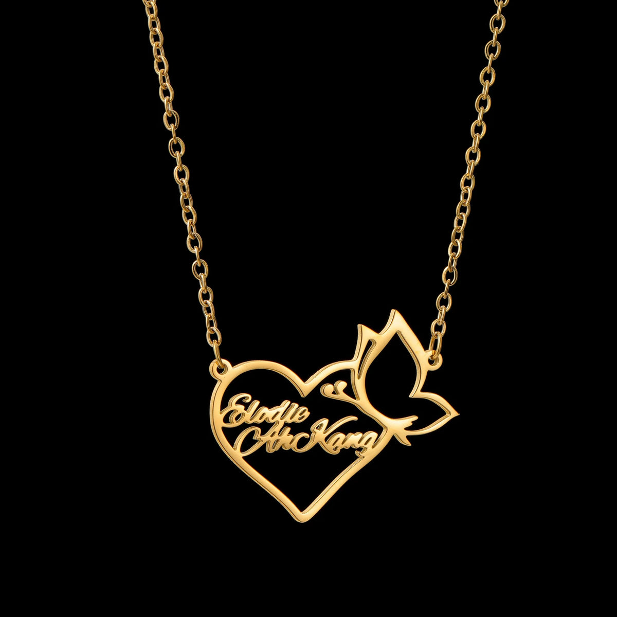 Haiyufly Custom Name Heart Necklace for Women Stainless Steel Jewellery Choker Chains Personalized Couple Valentine's Day Gift - Zenflow Active