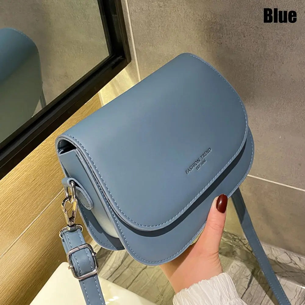 Simple Solid Colour Saddle Shoulder Bag Crossbody Bag - Zenflow Active