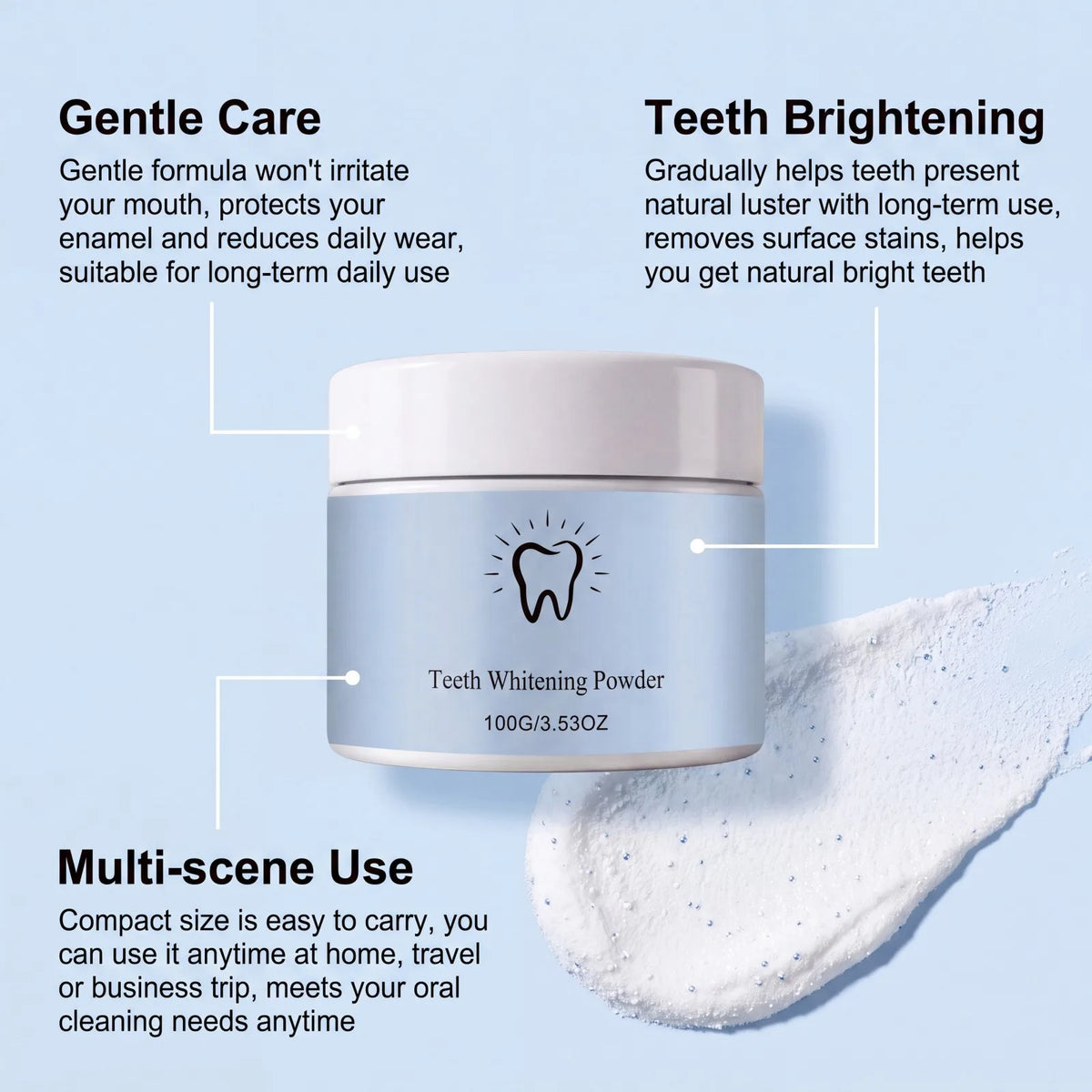 Teeth Whitening Powder Deep Cleaning Stain Remover - Zenflow Active