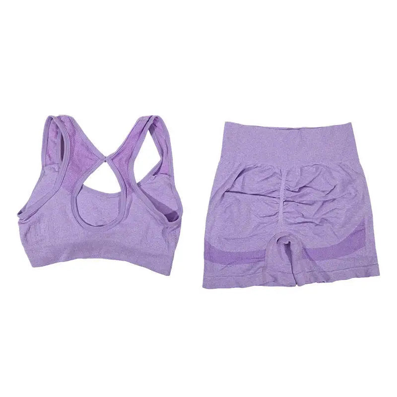Women's Yoga Workout Set - Fitness Vest With Sports Shorts Running Yoga Suit Exercise Underwear Sportswear - Zenflow Active