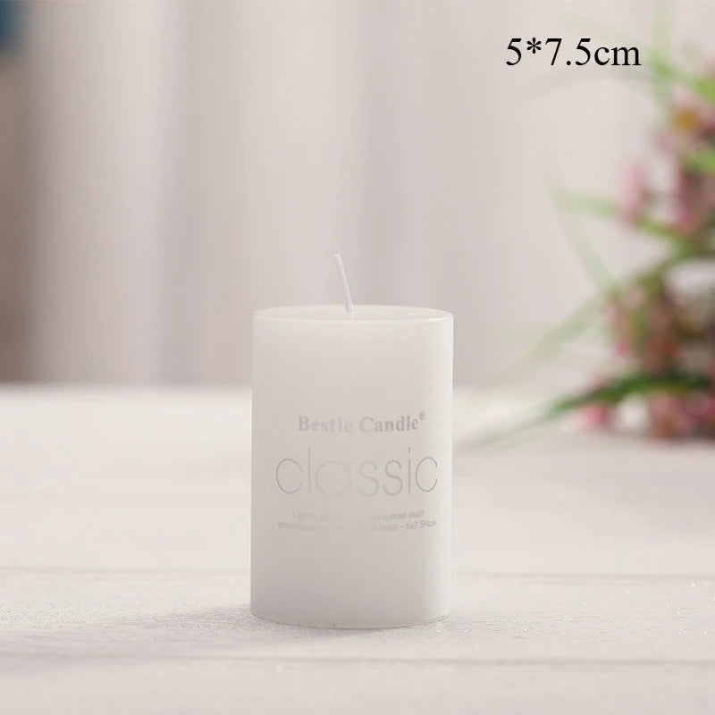 Classic Colored Pillar Candles for Home Decor Long Burning Time Ideal for Romantic Ambiance and Relaxation - Zenflow Active