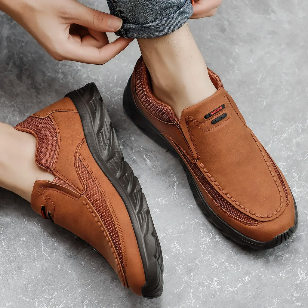 Men's Handmade Retro Loafers | Breathable Slip-On Walking Shoes - Zenflow Active
