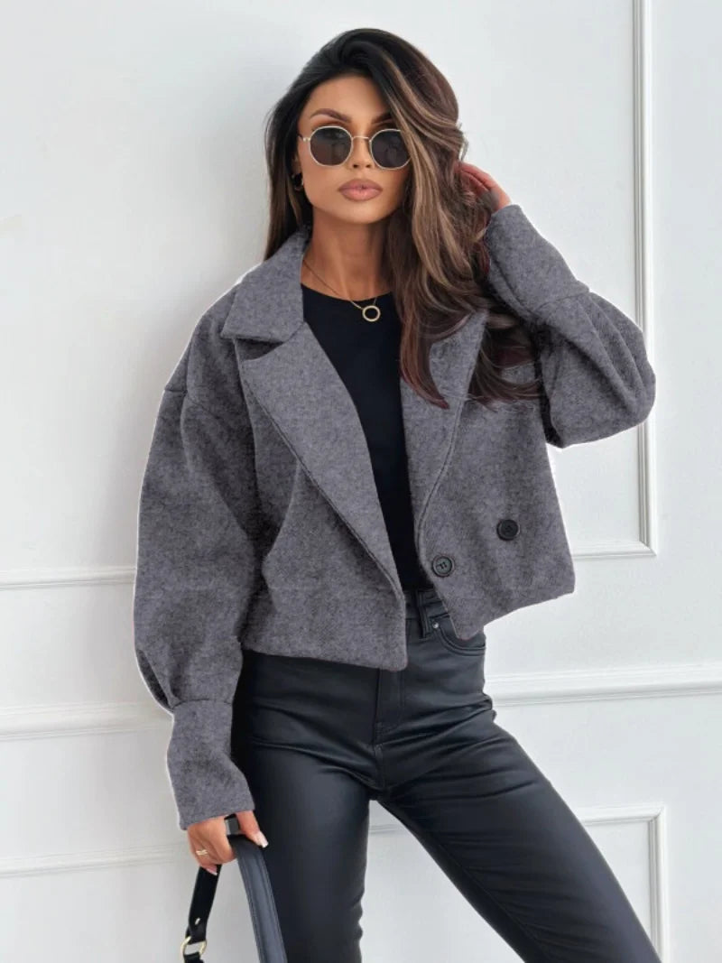 Women's Cropped Double-Breasted Fashion Jacket Zenflow Active