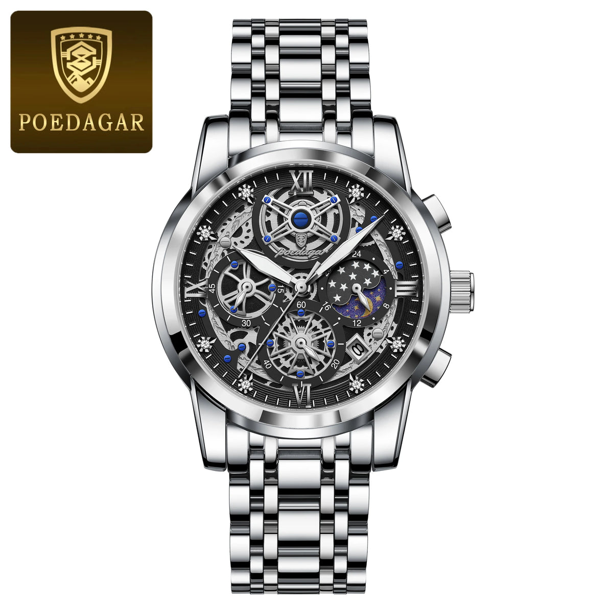 Poedagar Men's Chronograph Quartz Watch | Luminous | 30m Water Resistant - Zenflow Active