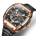 GELATU Top Brand Luxury Rose Black Skeleton Tourbillon Automatic Mechanical Watch for Men - Zenflow Active