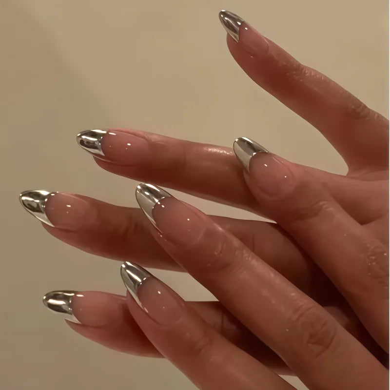 French Almond Press-On Nails – Minimalist Style | 24 Pairs - Zenflow Active