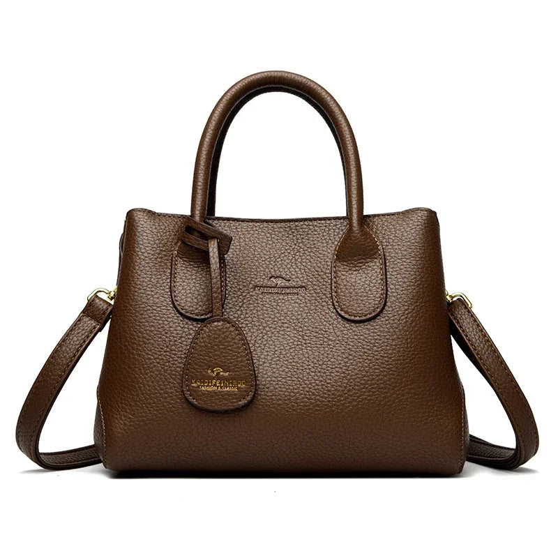 3-layer Women's Handbag, Luxury Shoulder Crossbody Bag High Quality Soft Leather Bag - Zenflow Active