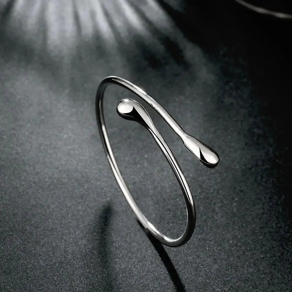 Charm Bracelet 925 Sterling Silver Bracelets for Women fine Water droplets bangles lady Fashion Wedding Party Christmas Gift Jewelry - Zenflow Active