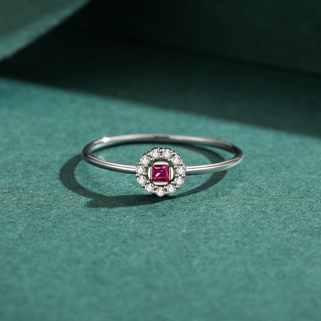 MODIAN Authentic 925 Sterling Silver Delicate Red Crystal Small Finger Rings For Women Wedding Band Fashion Statement Jewelry - Zenflow Active
