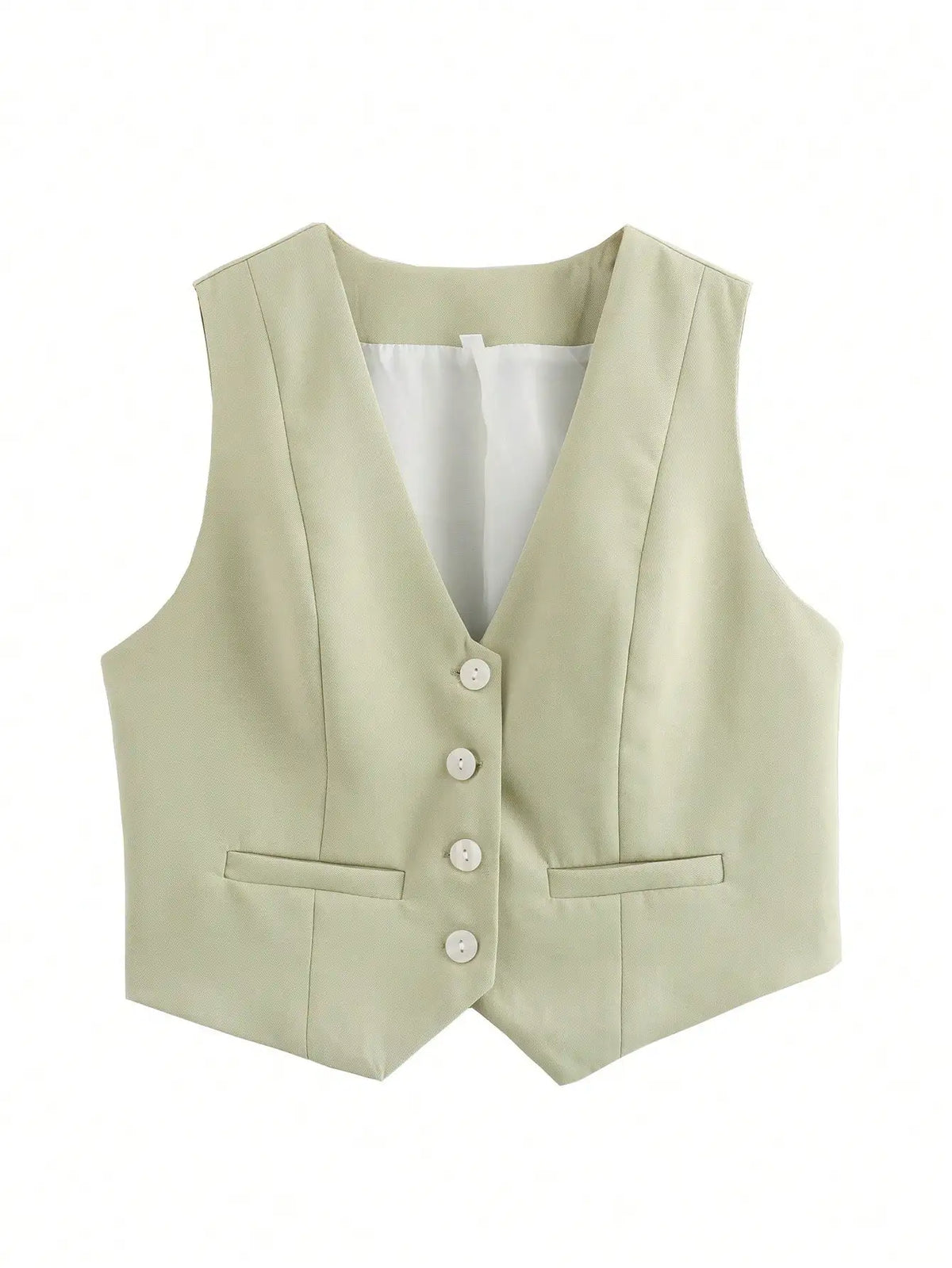 Sleeveless V-Neck Blazer Vest - Zenflow Active