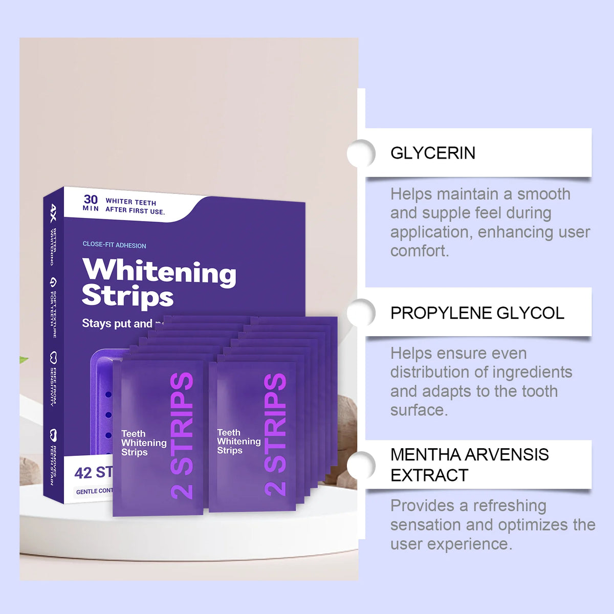 Purple Teeth Whitening Strips - Zenflow Active