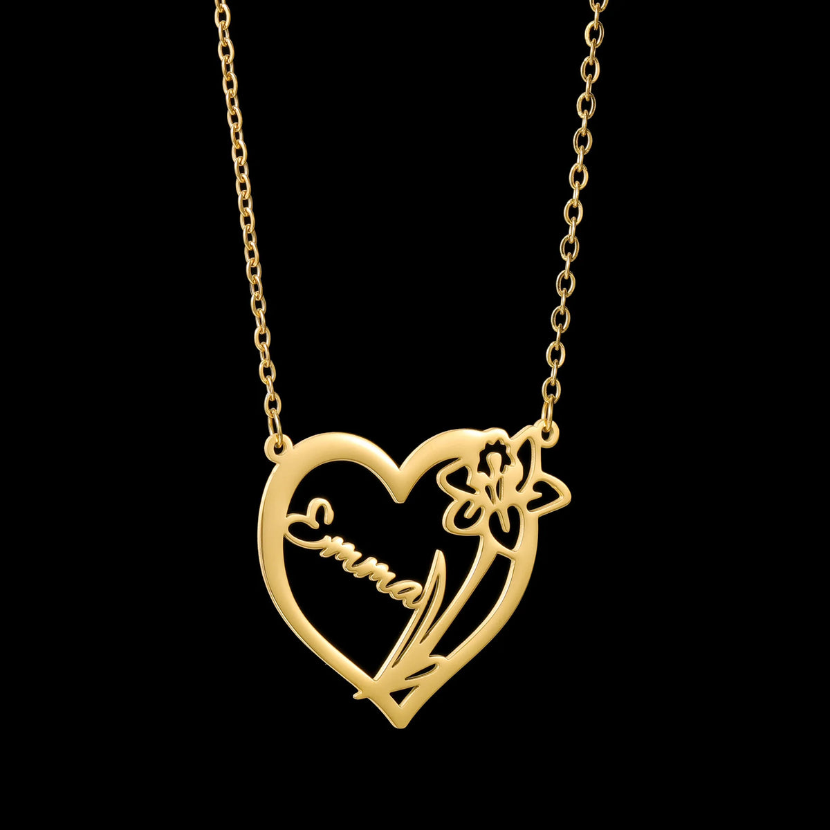 Haiyufly Custom Name Heart Necklace for Women Stainless Steel Jewellery Choker Chains Personalized Couple Valentine's Day Gift - Zenflow Active