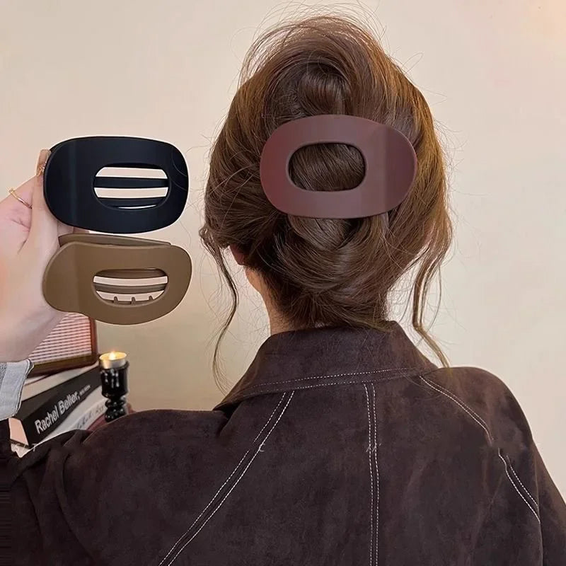 Oval Matte Hair Claw Clip | Leopard Print & Solid Acrylic Barrette — Single & Multi-Pack - Zenflow Active