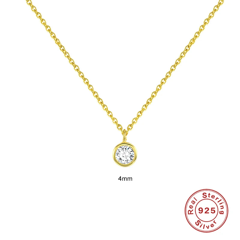 CANNER Crystal Zircon 925 Sterling Silver Necklace For Women Pendente Fine Jewellery Long Chain - Zenflow Active