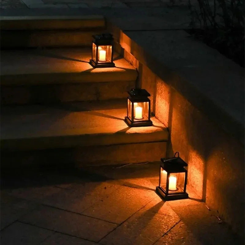 Solar Palace Lantern Hanging Candle Lamp Outdoor Solar Lights Decor Item for Lawn Landscape Patio Floor Yard Garden Atmospheric - Zenflow Active