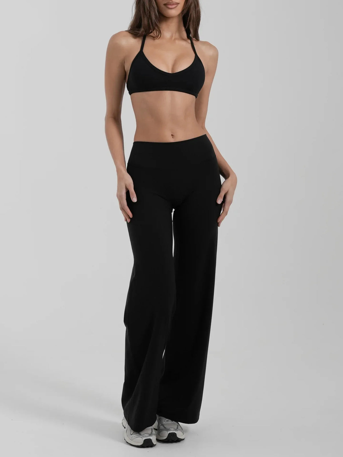 Gym set workout clothes for women neck sports underwear yoga suit fitness loose sports trousers Pilates quick-drying 2-piece set - Zenflow Active