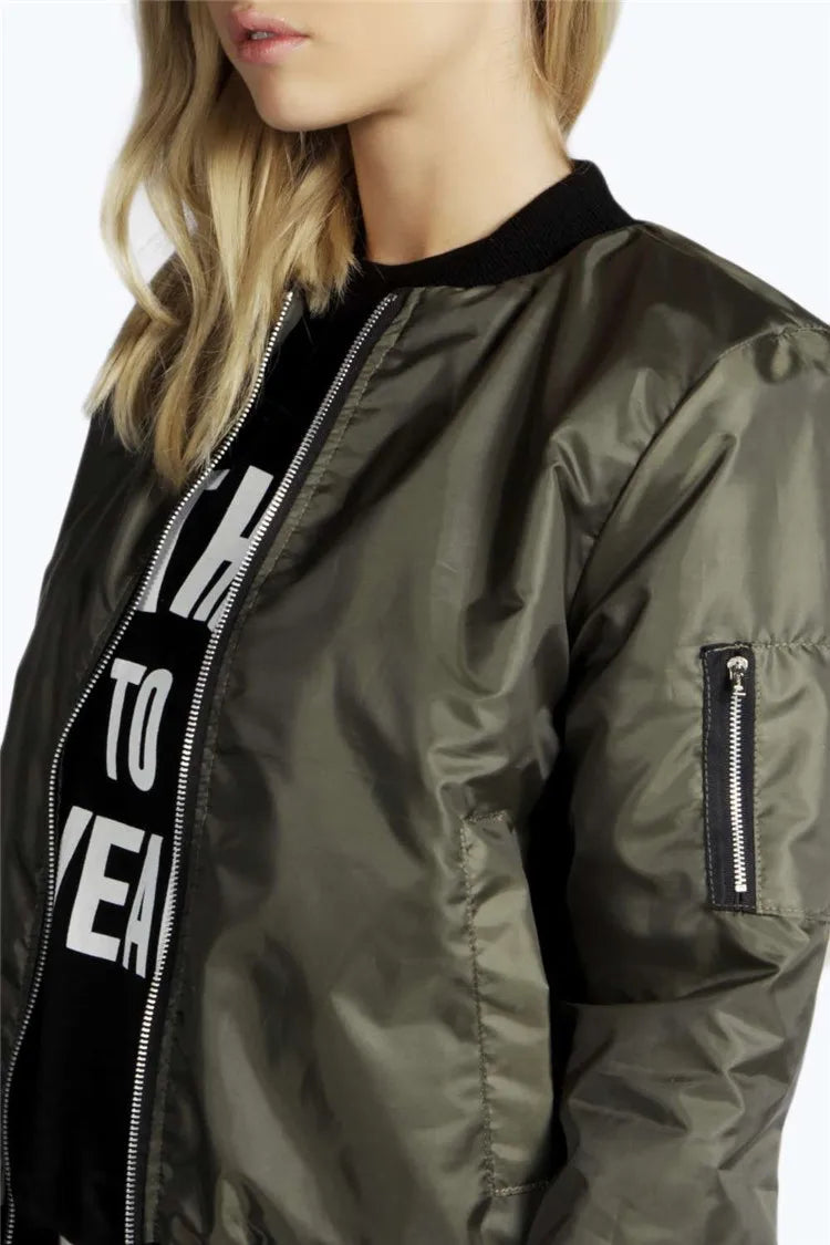 Women’s Slim-Fit Zip-Up Bomber Jacket Zenflow Active