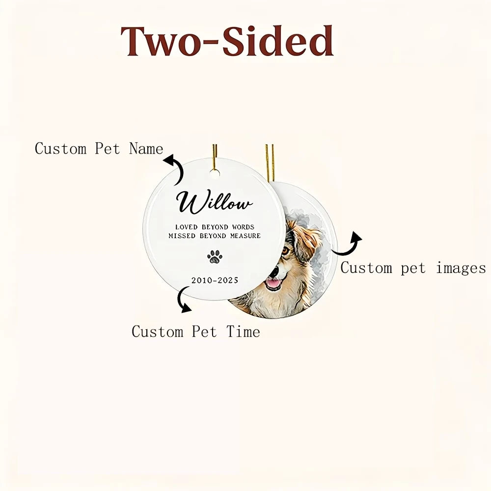 Personalised Pet Photo Ornament | Custom Dog & Cat Memorial Keepsake - Zenflow Active