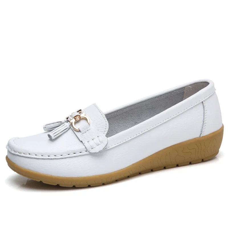 Women's PU Slip-On Loafer Flats — Soft Sole, Flat Heel, Casual Everyday Shoe, 9 Colours - Zenflow Active