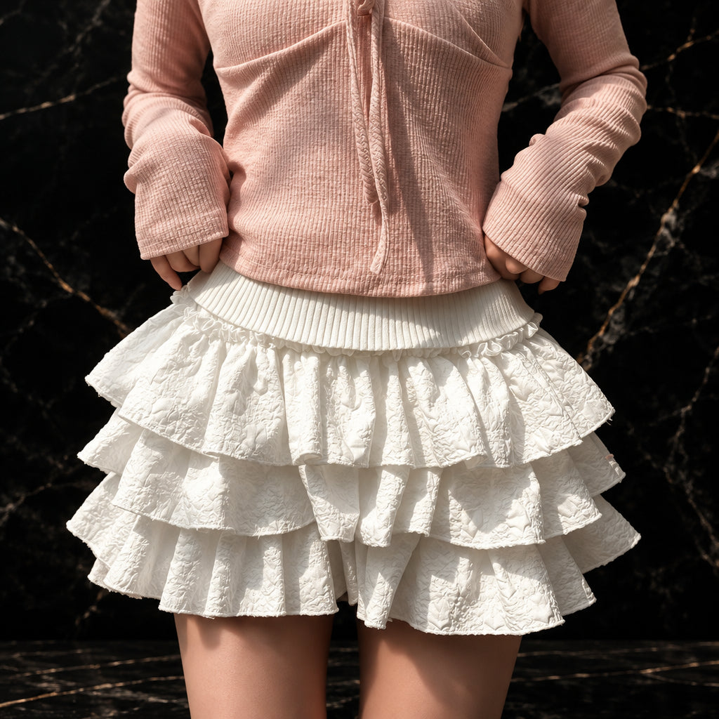 High-Waist Layered Ruffle Mini Skirt Zenflow Active