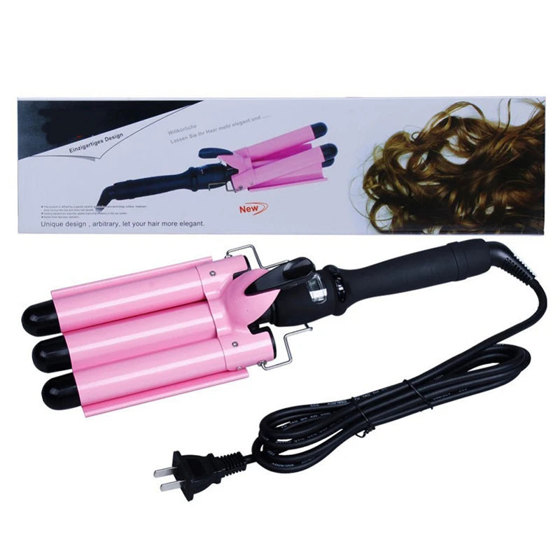 3-Barrel Ceramic Hair Waver | Professional Wave Curling Iron | 25mm - Zenflow Active