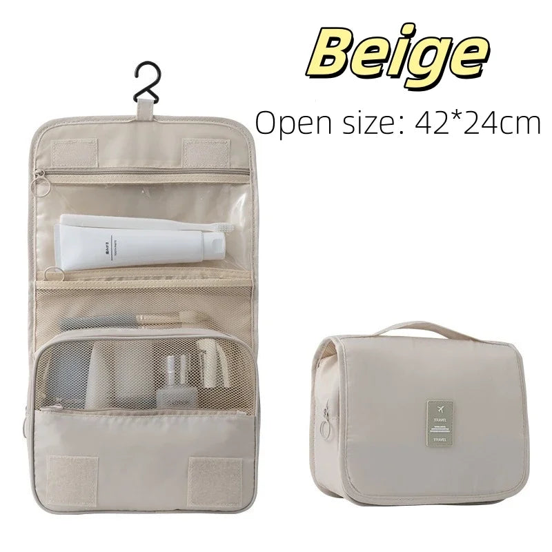 Waterproof Hanging Makeup Organiser — Travel Toiletry Bag with Hook - Zenflow Active