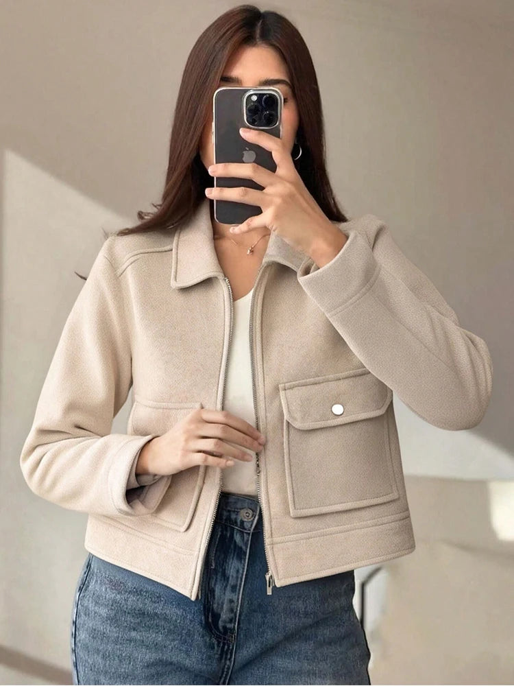 Women’s Loose-Fit Zip-Up Jacket with Pockets Zenflow Active