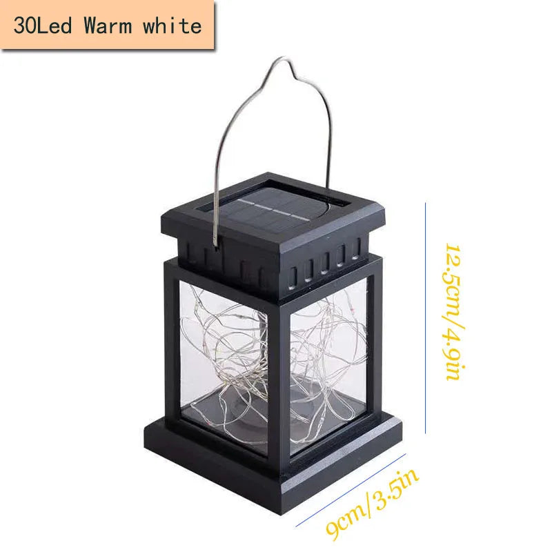 Solar Palace Lantern Hanging Candle Lamp Outdoor Solar Lights Decor Item for Lawn Landscape Patio Floor Yard Garden Atmospheric - Zenflow Active
