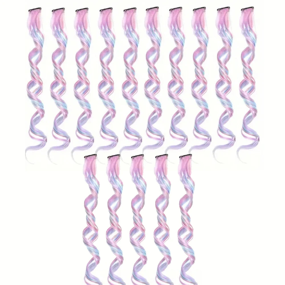 3/5/8/10pcs Set,Hair Extensions for Women 22" Curly Synthetic Hair, Perfect for Christmas Gift & Halloween Parties - Zenflow Active