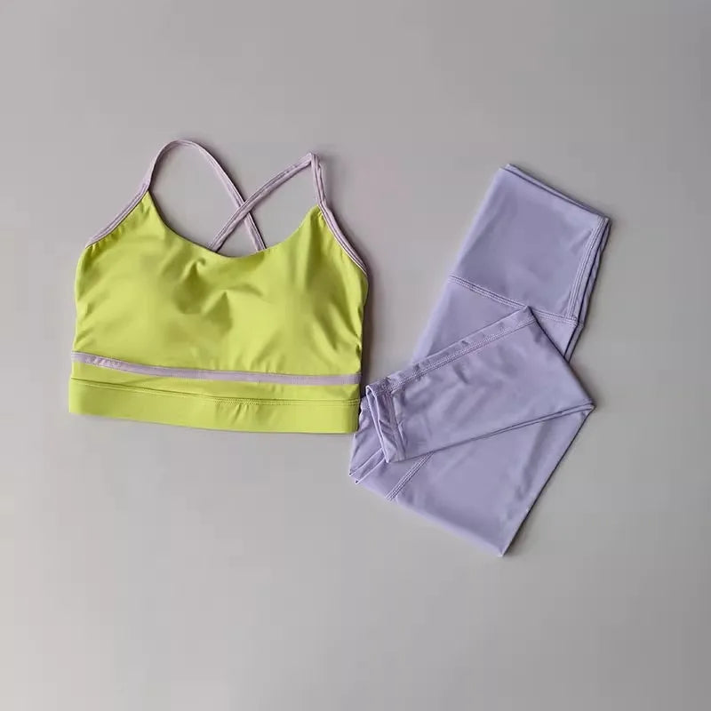 Women's Yoga Set Workout Set 2 Piece High Waist Yoga Leggings Sports Bra Gym Suit Activewear Sports Fitness Set Sports Suit - Zenflow Active