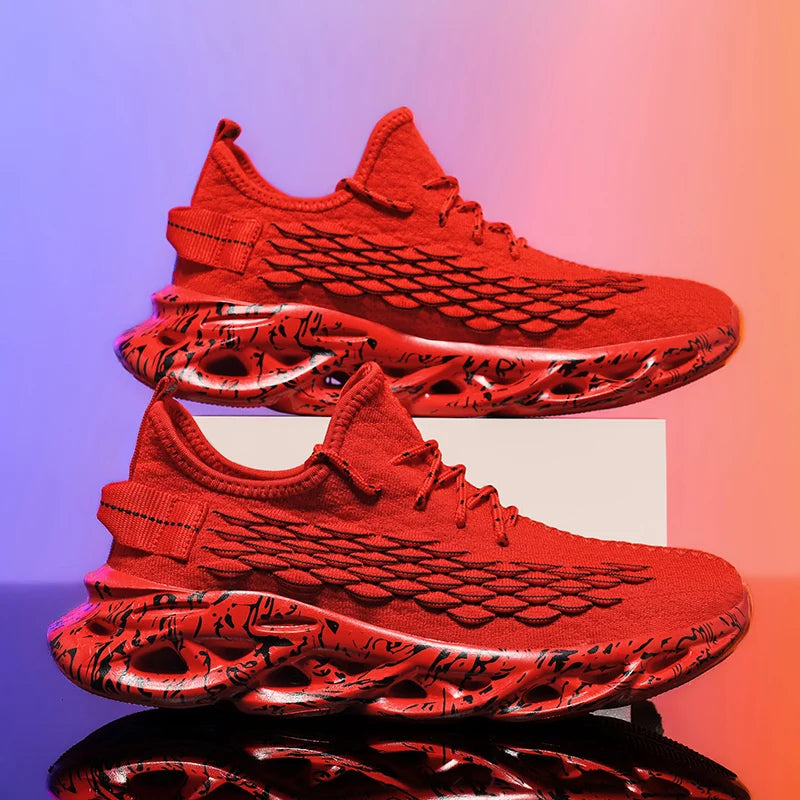 Men's Flyknit Casual Sneakers | Breathable Lightweight Lace-Up Trainers for Everyday Wear - Zenflow Active