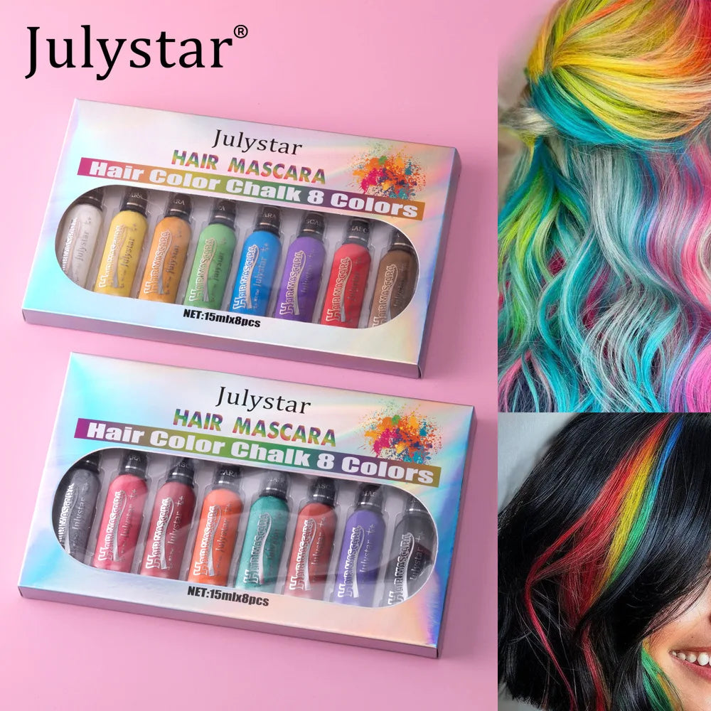 8 Colour Hair Mascara Set, Bold Multi-Shade Lashes for Party Looks - Zenflow Active