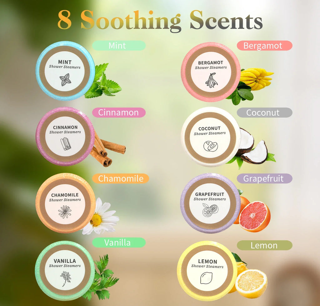 Shower Steamers 8-Pack | Essential Oil Shower Bombs for Relaxation & Self-Care - Zenflow Active