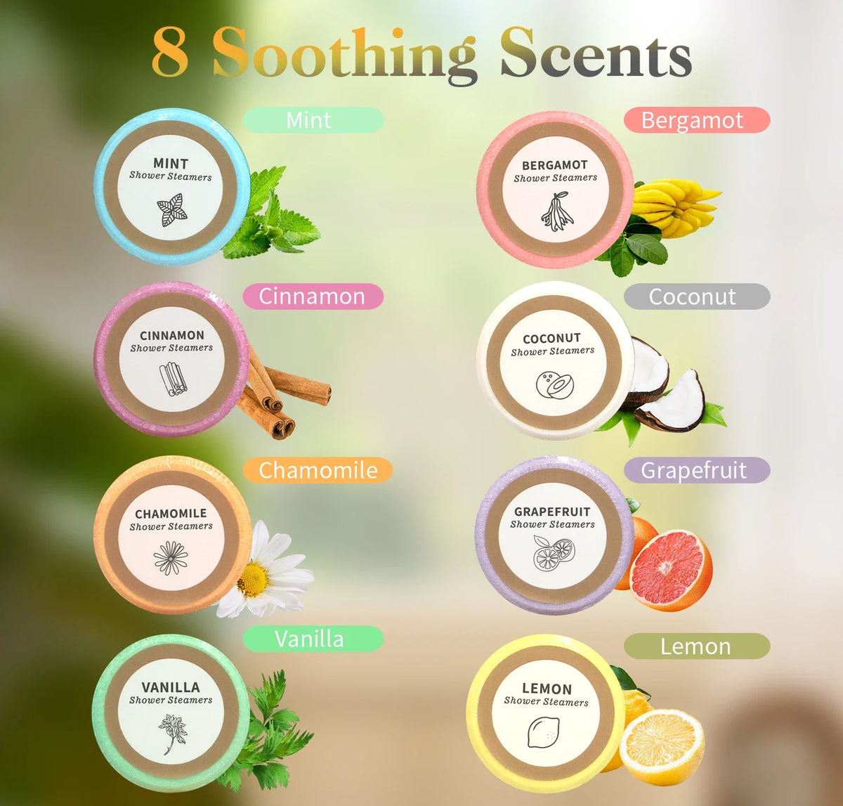 Shower Steamers 8-Pack | Essential Oil Shower Bombs for Relaxation & Self-Care - Zenflow Active