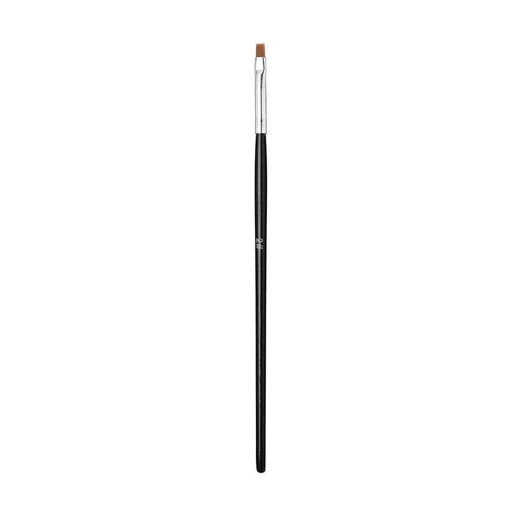 Nail Art Brush – Flat & Tilted Head | Nylon Hair, Wooden Handle | Sizes 1–6 - Zenflow Active