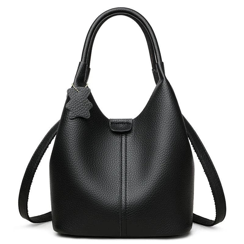 New Trendy Casual Soft PU Women's Handbags Solid Color Large Capacity Female Shoulder Bags Retro Tote Bags For Commute Shopping - Zenflow Active