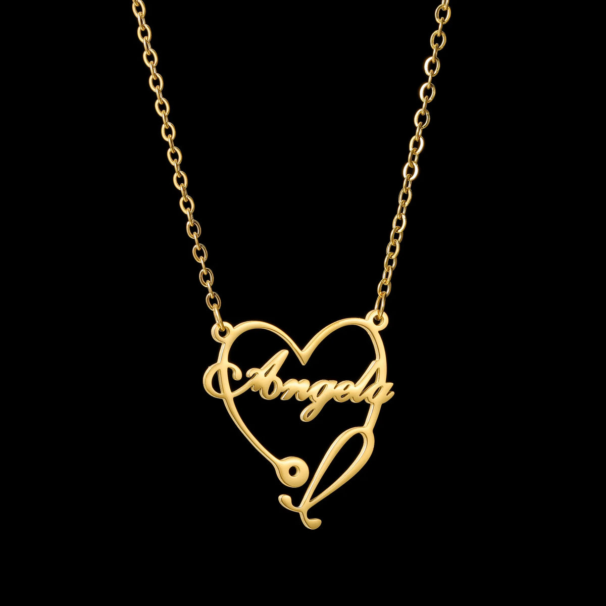 Haiyufly Custom Name Heart Necklace for Women Stainless Steel Jewellery Choker Chains Personalized Couple Valentine's Day Gift - Zenflow Active