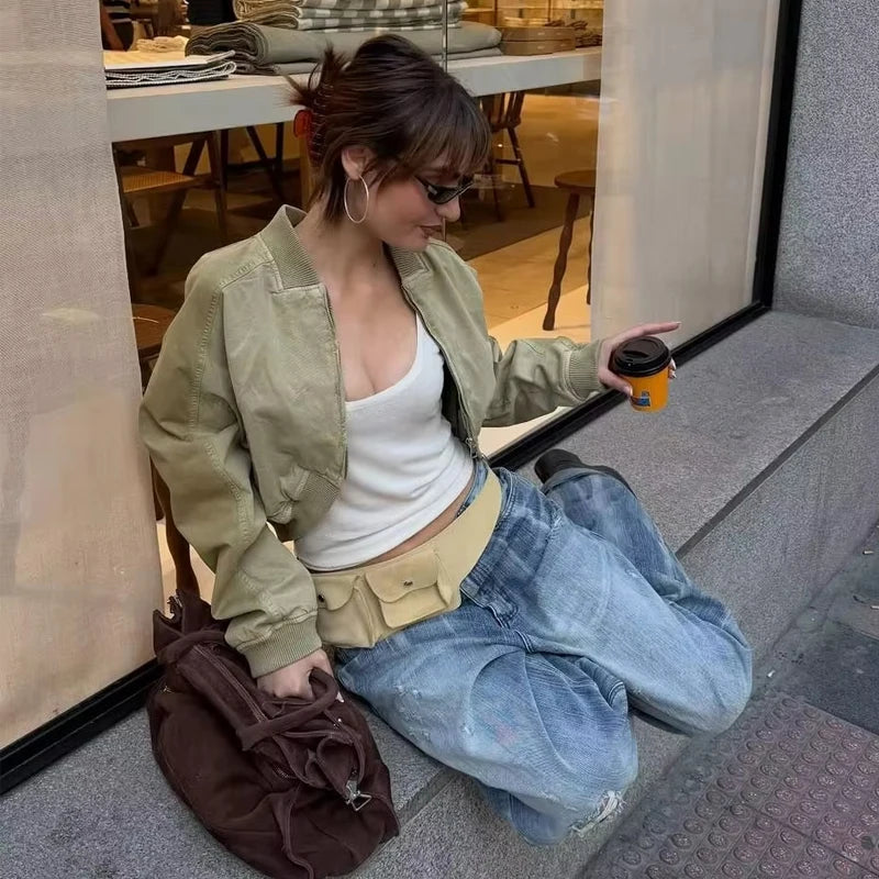 Cropped Varsity Bomber Jacket