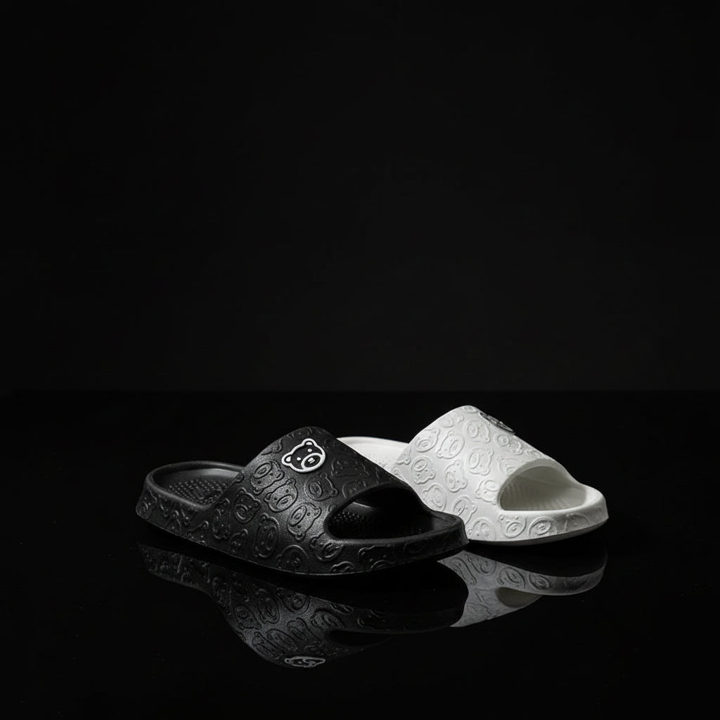 Little Bear Print Slippers — Soft, Non-Slip, Indoor Slides for Men & Women - Zenflow Active